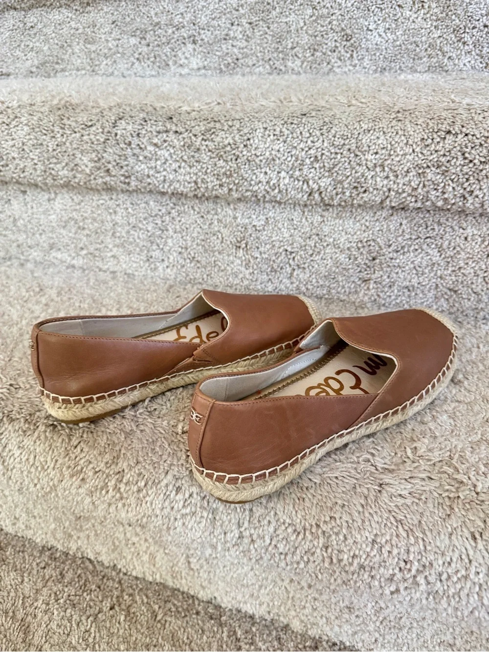 Sam Edelman Kesia Espadrille Flat In Latte Size 6 Leather Casual Shoes